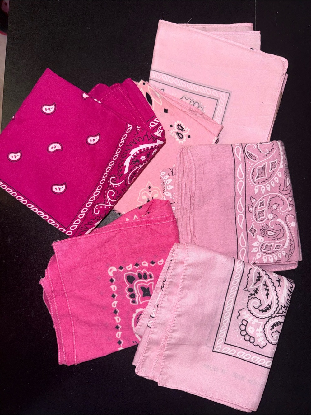 Pink Bandana Set - Assorted Pink Paisley Prints - Picture 2 of 2